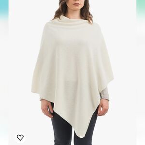 Cocogio Ivory wool blend poncho, Italy